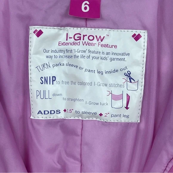 Obermeyer Girls Snoverall Hot Pink Ski Bib Pants 55018 Adjusrtable Size 6 Winter - Picture 12 of 16